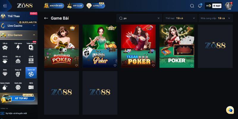 Poker Texas Zo88